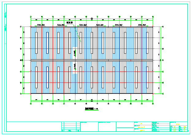 带行车双坡36.4m轻钢厂房设计图纸_图1