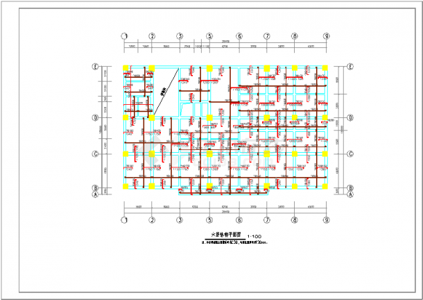 多层框架结构宾馆结构施工图纸（含停车场）-图二