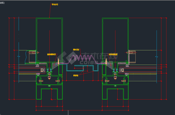 石材幕墙玻璃幕墙变形缝做法修改CAD图纸-图二