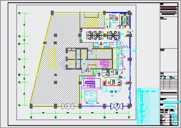  [Dalian] Interior decoration engineering drawing of an office - Figure 1