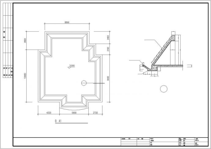 某别墅样板房建筑施工设计CAD竣工图_图1