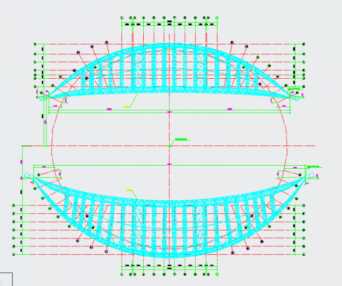 某体育场网架及钢筋混凝土结构施工图_图1