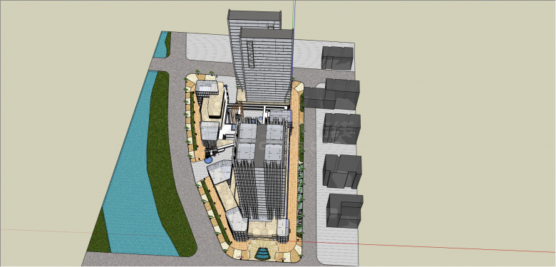 中型城市综合体商场su模型-图二