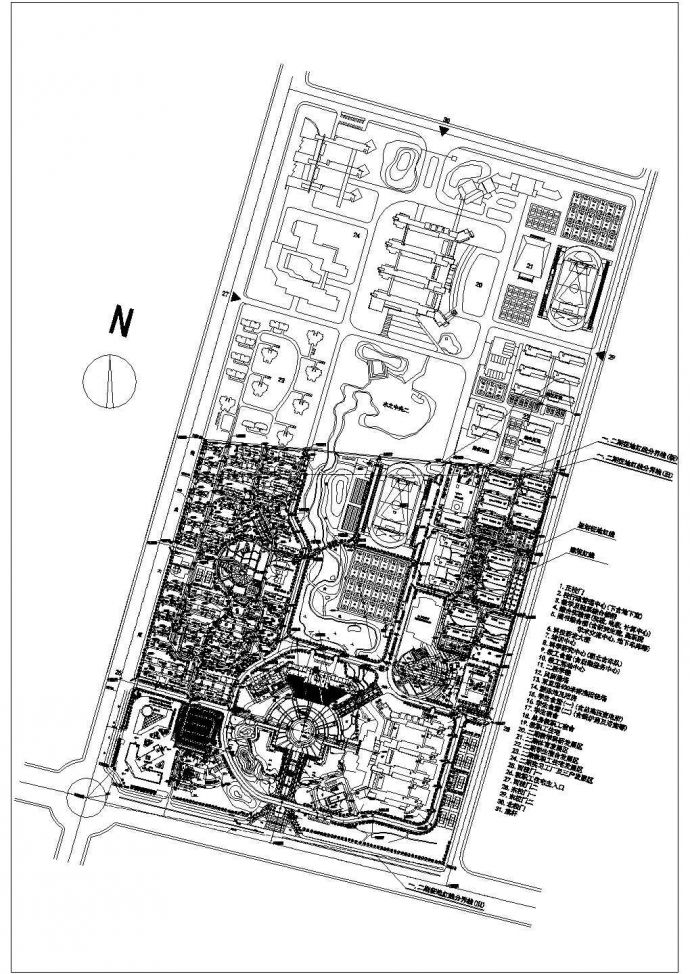 某大学学院校园规划设计cad方案图_图1