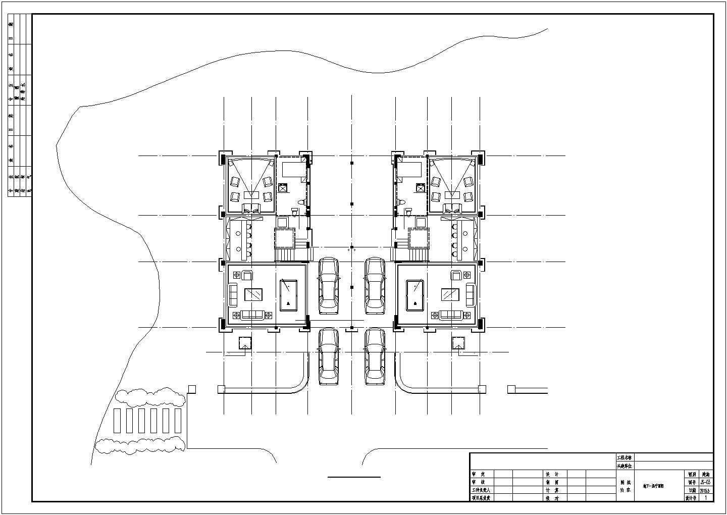 别墅住宅建筑砖混结构CAD平面布置参考图