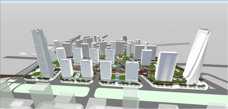 商业住宅综合体规划su模型-图二
