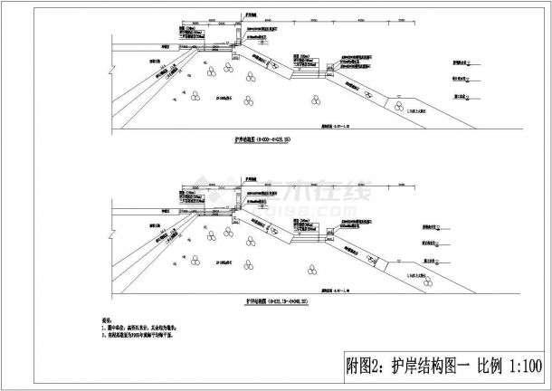某城市渔人码头护岸工程CAD规划参考图-图二