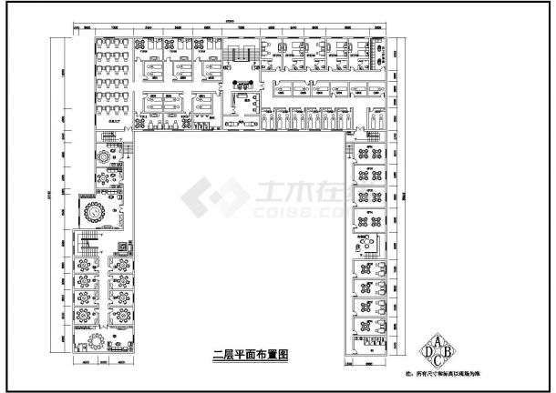 某酒店洗浴中心建筑cad平面图-图二