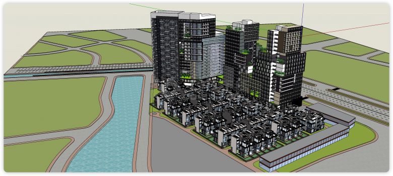 朗信国际商业综合体建筑su模型-图二