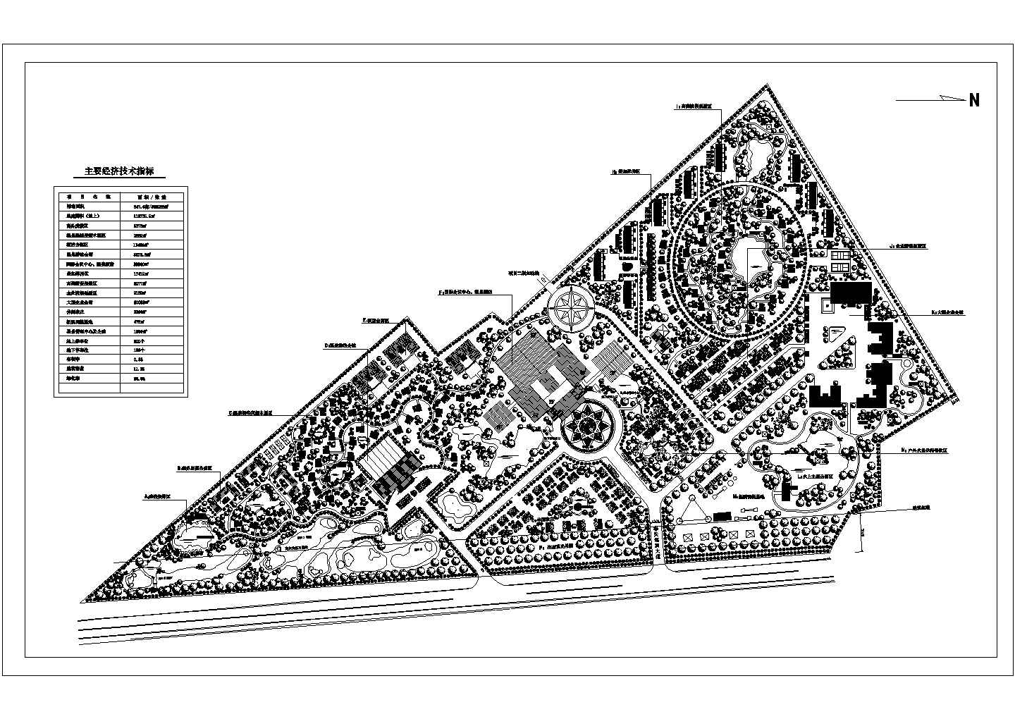 【陕西】某度假村整体绿化规划设计平面图