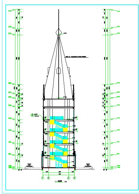 欧式观光塔建筑cad设计图_图1