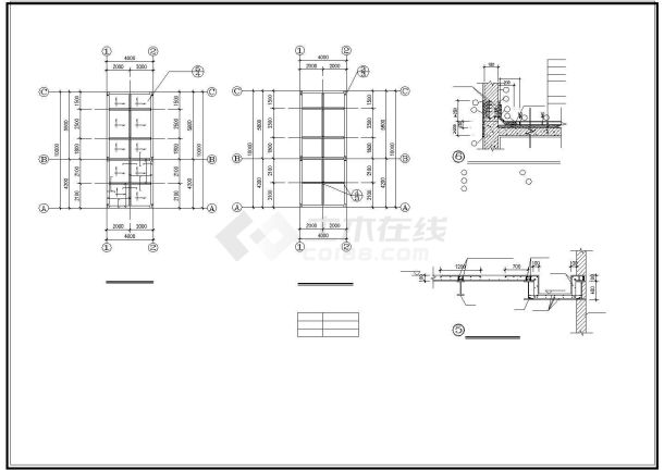 双层钢厕所框架规划CAD平面图-图一