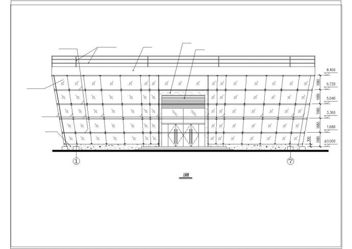某小区售楼部钢结构CAD图纸_图1