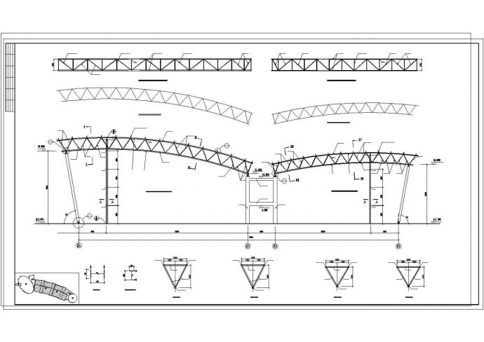 某大型会展中心DE区桁架结构图纸_图1