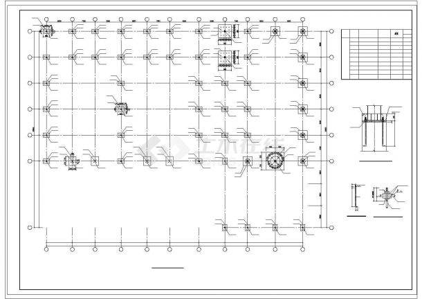 某二层钢屋面汽车4S店结构施工图纸-图一