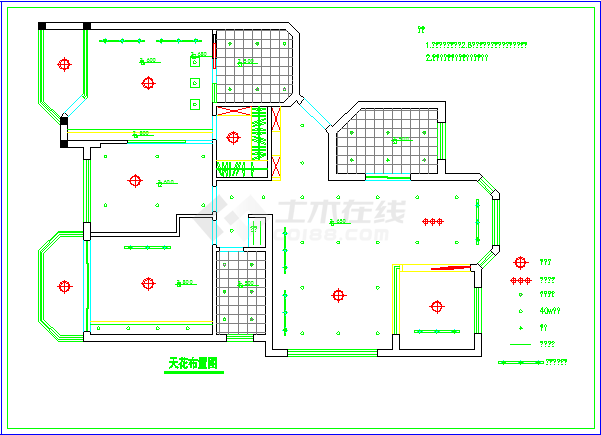 110平米户型家居装饰cad施工设计图-图二