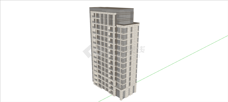 上海项目住宅区建筑su模型-图二