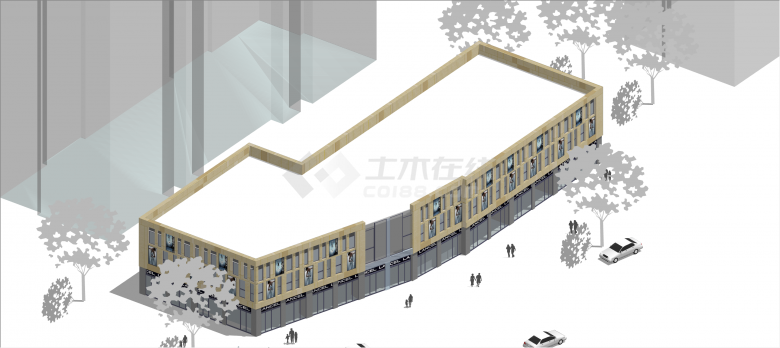 住宅区项目su模型商场建筑-图二
