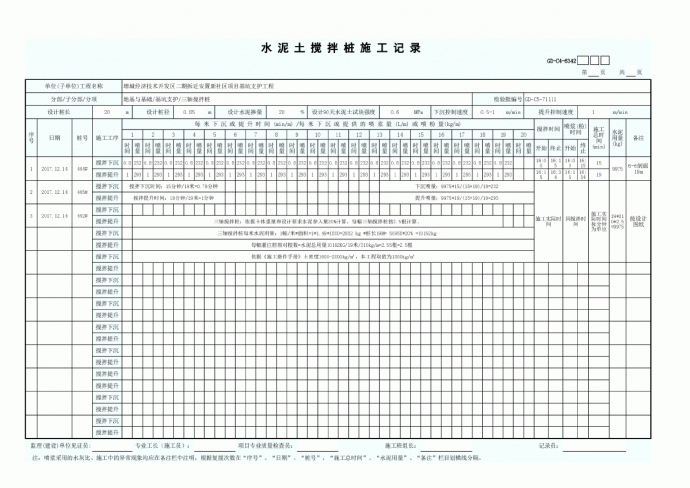 水泥土搅拌桩施工记录_图1