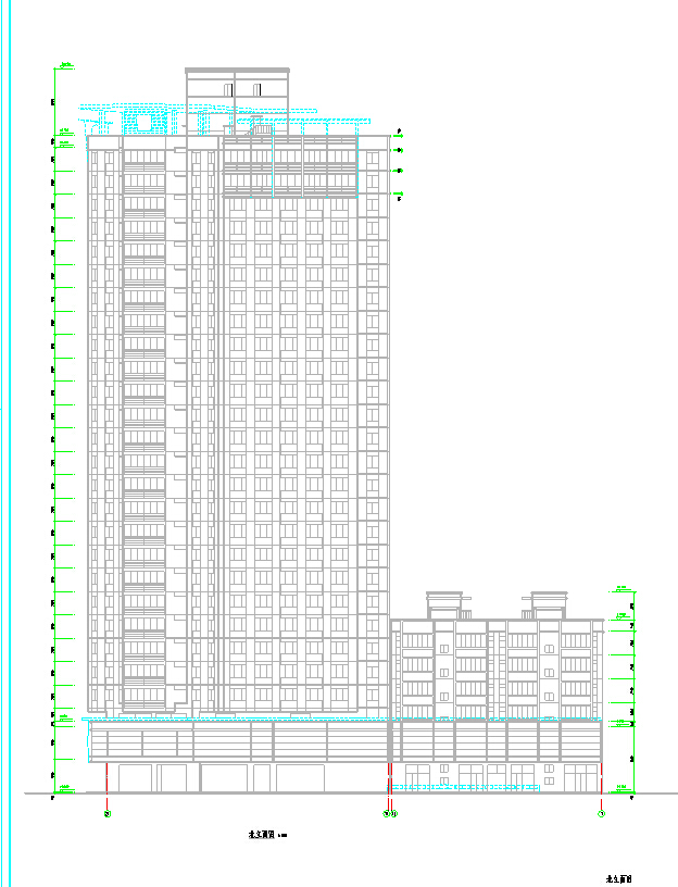 某地区一套完整的高层住宅建筑图_图1