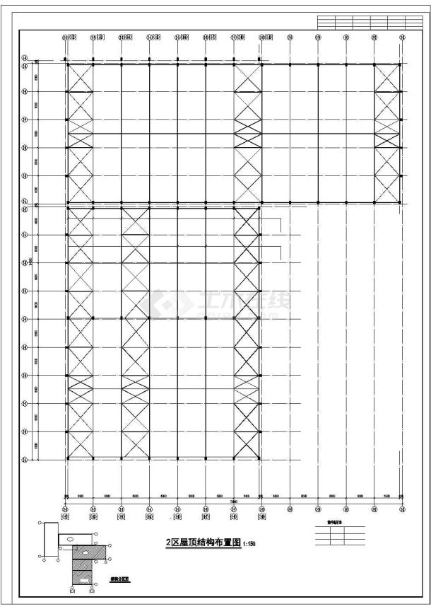 排架工厂结构设计CAD布置图-图一