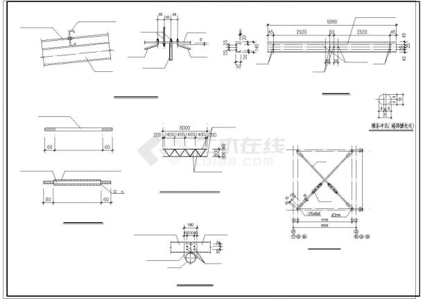 某砼柱-双弧钢管桁架厂房结构图纸-图二