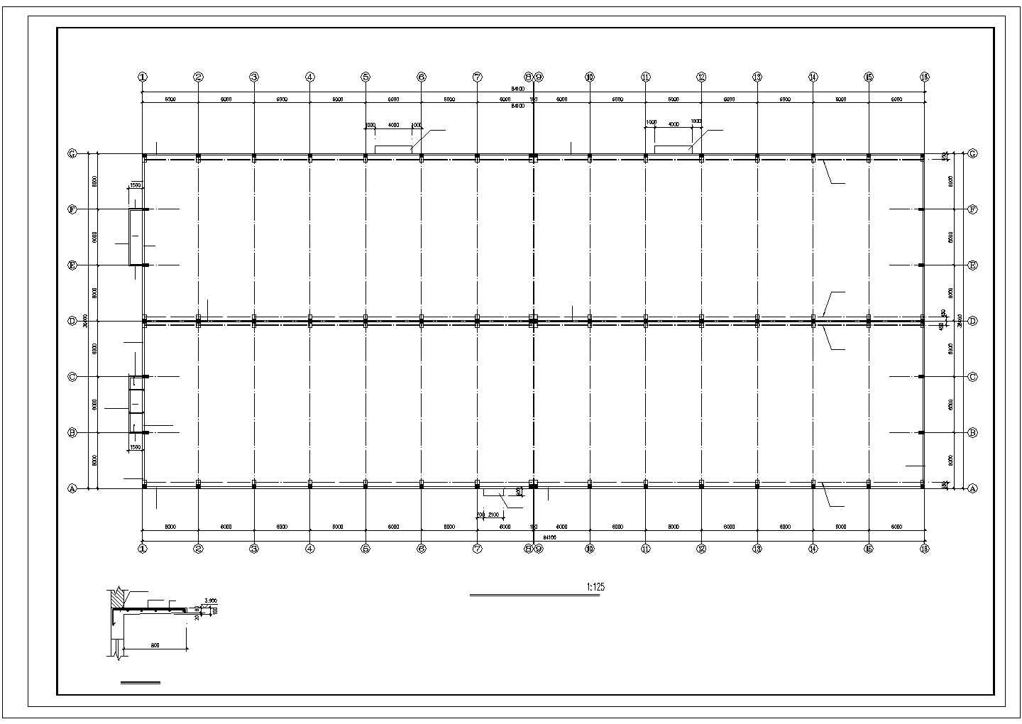 某砼柱-双弧钢管桁架厂房结构图纸