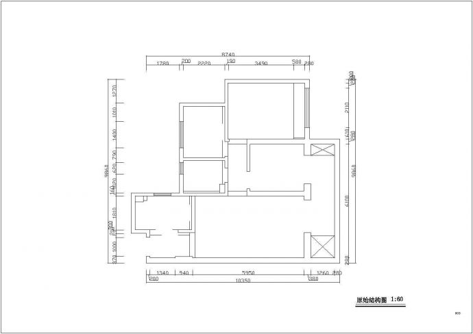 现代简约欧式风格三室两厅一卫住宅室内设计cad图纸_图1