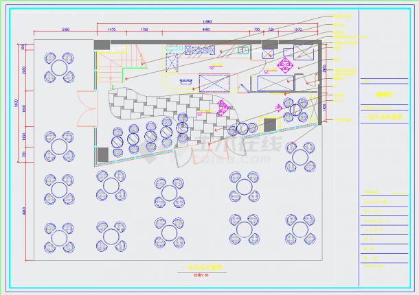  Interior design and decoration cad drawing of coffee shop on the second floor - Figure 1