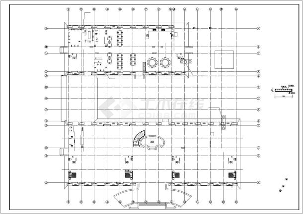 高档框架结构多层办公楼建筑施工图-图二