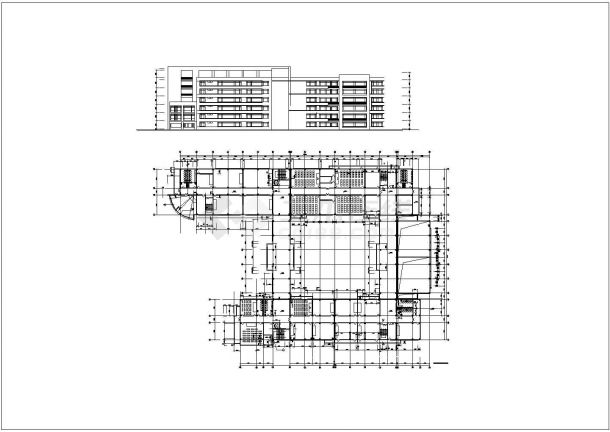 某大学教学楼建筑CAD施工设计图纸-图一