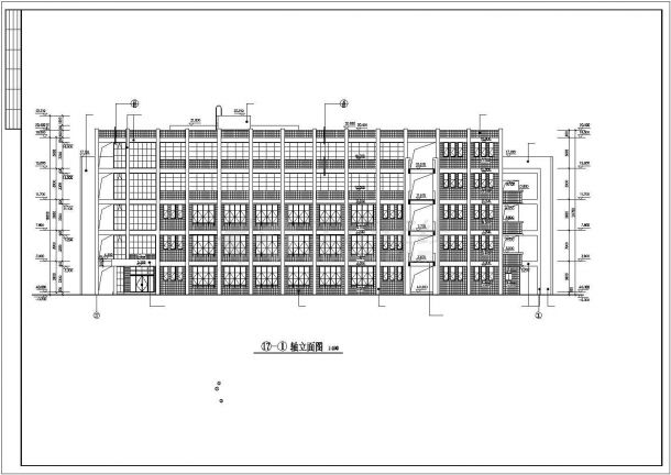 某中学图书综合楼全套施工建筑CAD设计图-图二