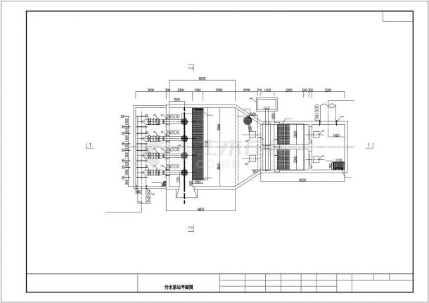 某华北地区市政污水泵站设计CAD平剖面图-图二