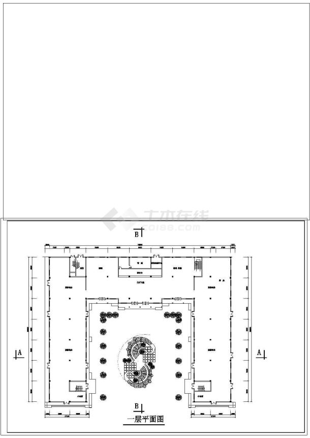 某地酒店建筑cad设计图-图二