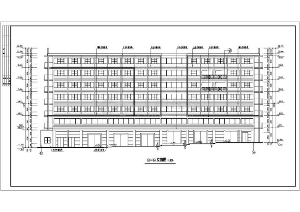 某大学生公寓D栋施工建筑CAD设计图纸-图一