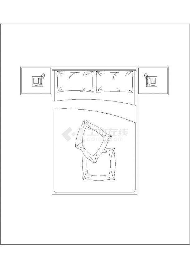 室内装修家具cad平面图之床