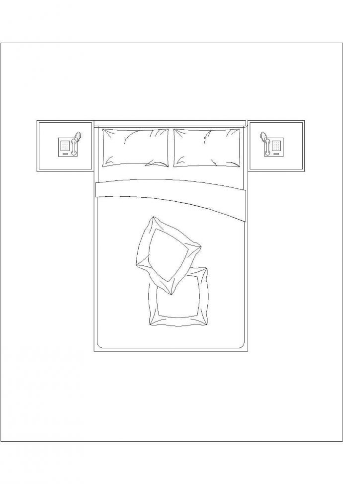 室内装修家具cad平面图之床_图1
