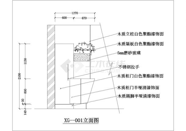 室内装修玄关衣帽柜cad详细施工图-图一