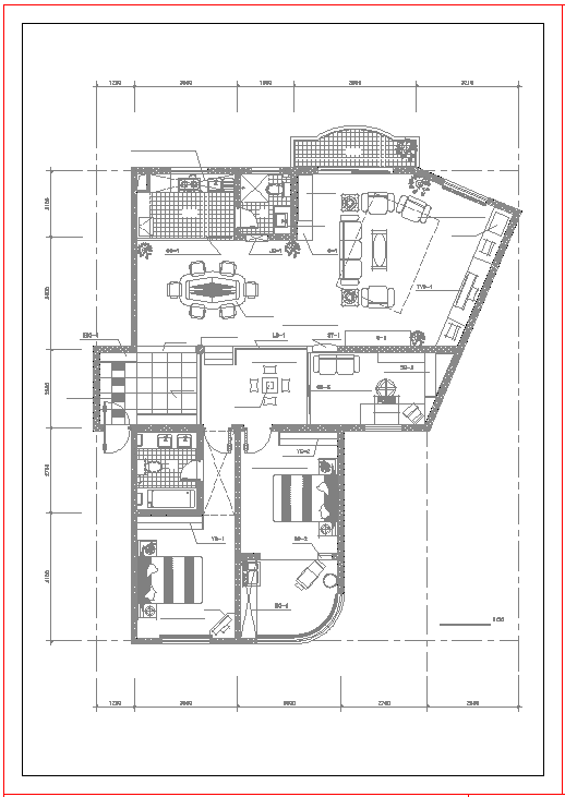 某家庭室内装修cad参数设计施工图纸_图1