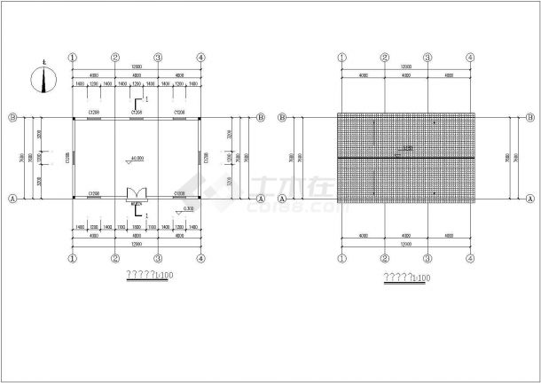 某地区一套实木结构施工设计CAD平剖面图-图二