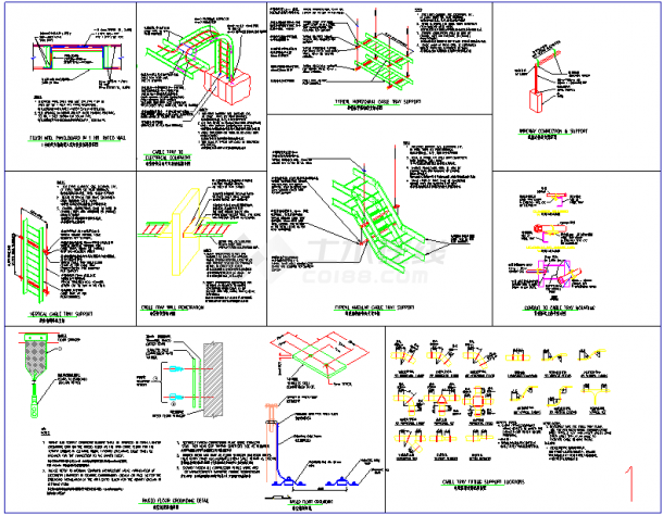 建筑电气施工常用节点详图汇总（桥架、线管、机电设备）-图一