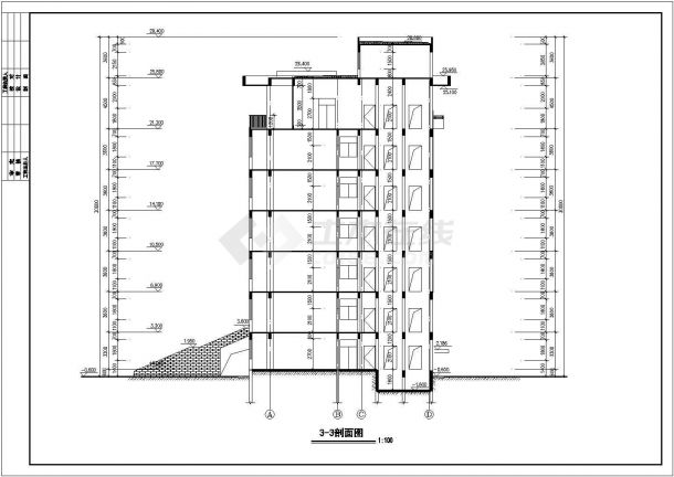 某地区七层行政办公楼建筑cad设计图（节点详细）-图二