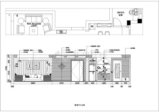 【南京】某小区地中海三居室装修施工图-图二