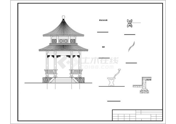 【江苏】某园林仿古建筑设计施工图纸-图二