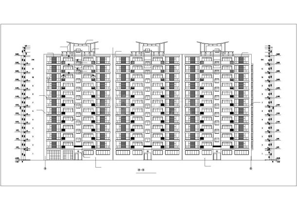 某住宅区小高层住宅楼建筑CAD施工设计图-图二