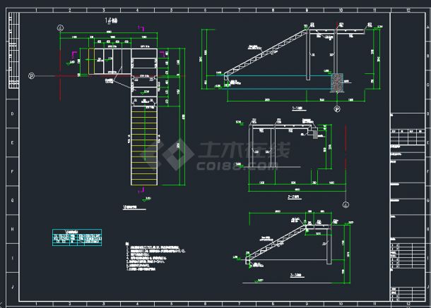 钢结构楼梯CAD图纸-图二