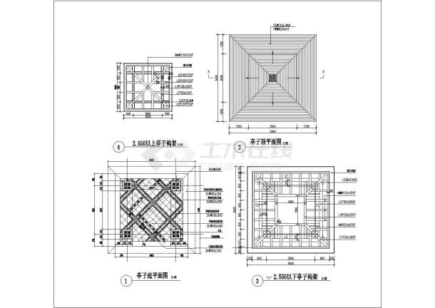 【湖南】某现代式双层木亭设计施工图-图二