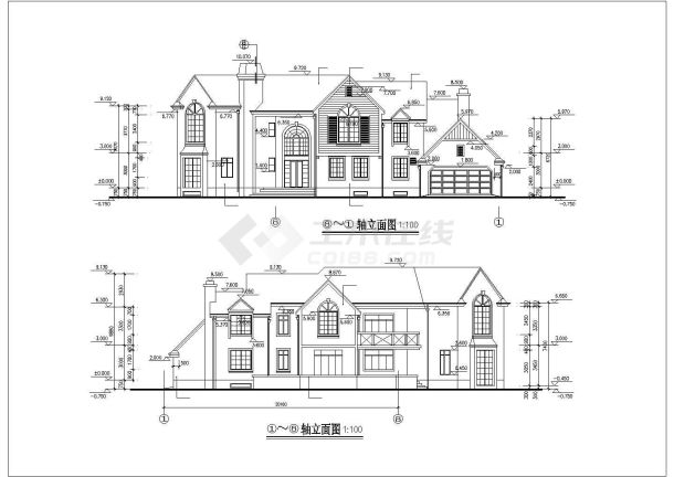 某地区云溪6号别墅全套建筑设计CAD施工图-图二