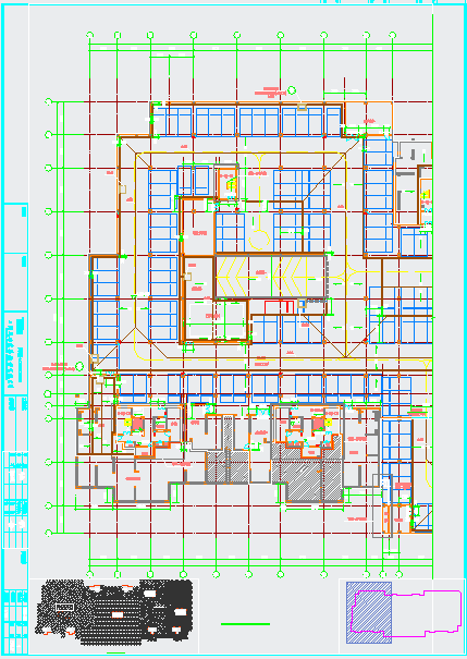四线城市城市综合体32F住宅加四层商业总平面图-图一