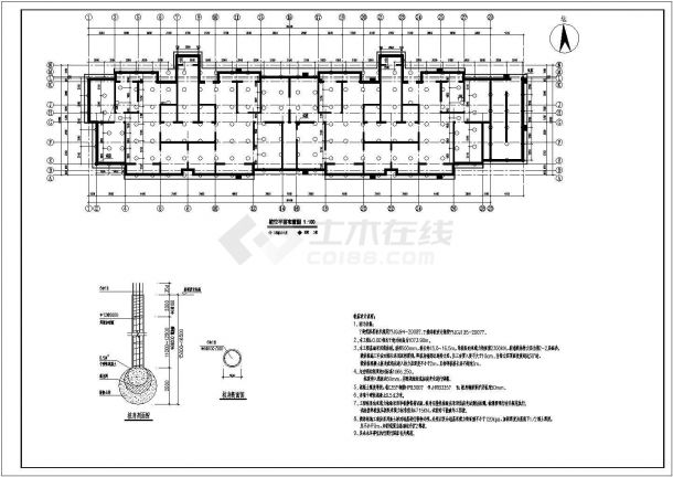27层剪力墙载体桩基础施工图-图一